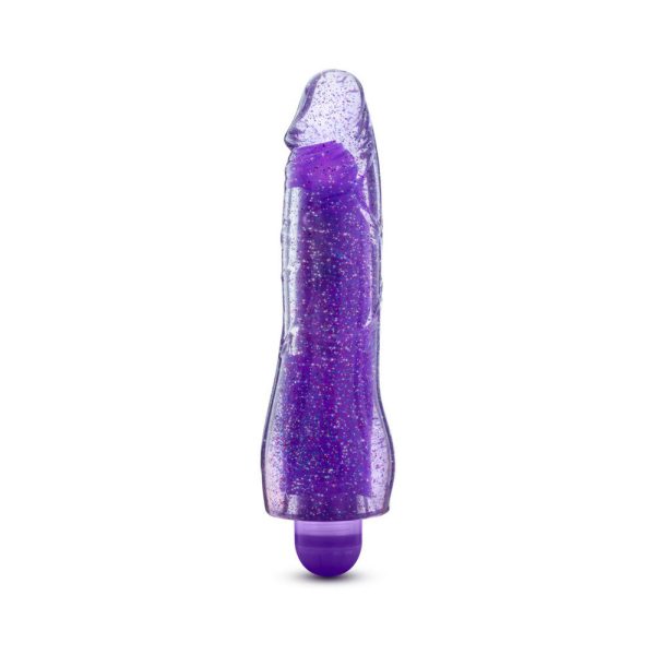Glow Dicks Molly Color Changing 8 in. Vibrating Dildo Glitter Purple - Image 2
