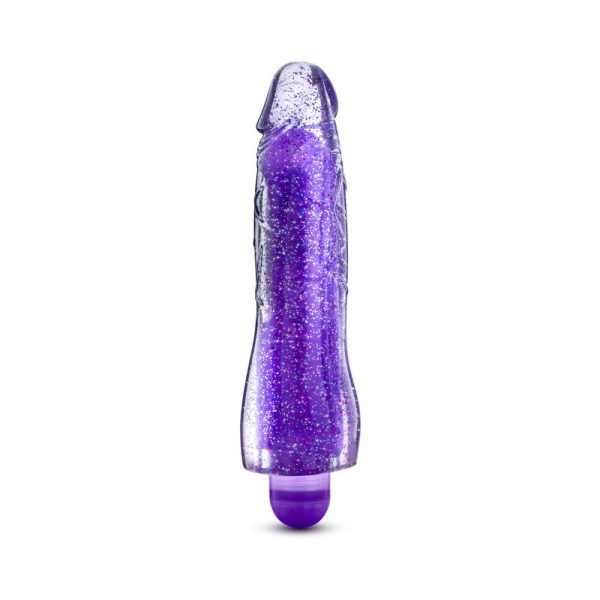 Glow Dicks Molly Color Changing 8 in. Vibrating Dildo Glitter Purple - Image 3