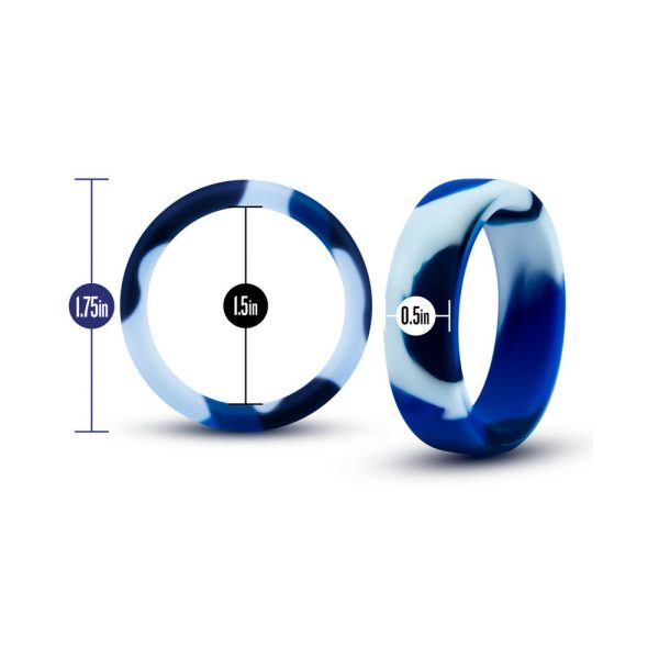 Performance Silicone Camo Cock Ring Blue Camouflage - Image 5