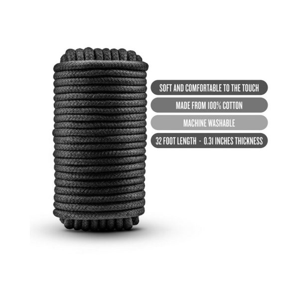 Temptasia Bondage Rope 32 ft. / 10 m Black - Image 4