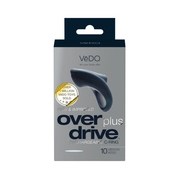 VeDO Overdrive+ Rechargeable Vibrating Ring - Just Black - Image 5