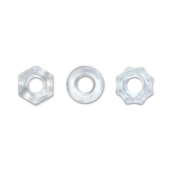 Renegade Chubbies Cock Rings 3-Pack Clear - Image 2