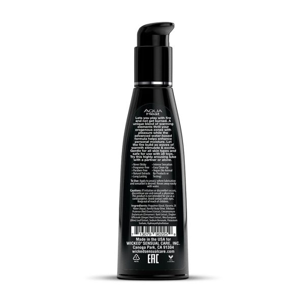 Wicked Aqua Heat Water-Based Warming Lubricant 4 oz. - Image 2