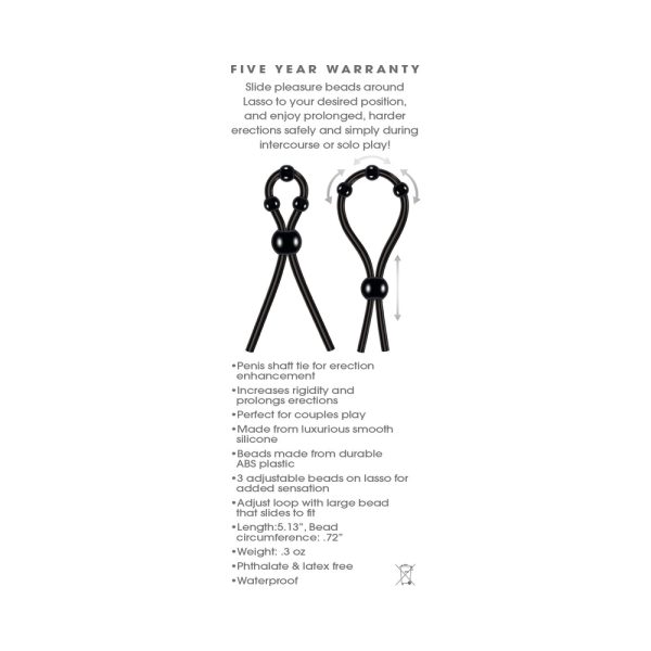 Zero Tolerance Ultimate Silicone Lasso Adjustable Cockring Black - Image 7