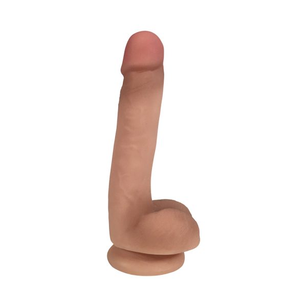 Curve Toys Easy Riders 7 in. Dual Density Dildo with Balls & Suction Cup Beige - Image 2
