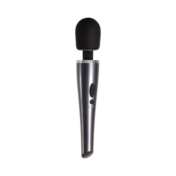 Evolved Mighty Metallic Wand Rechargeable Silicone Wand Vibrator Chrome/Black - Image 4