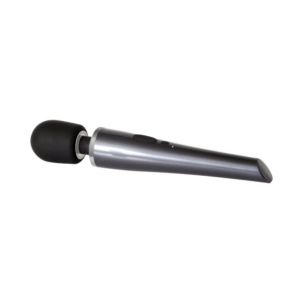Evolved Mighty Metallic Wand Rechargeable Silicone Wand Vibrator Chrome/Black - Image 6
