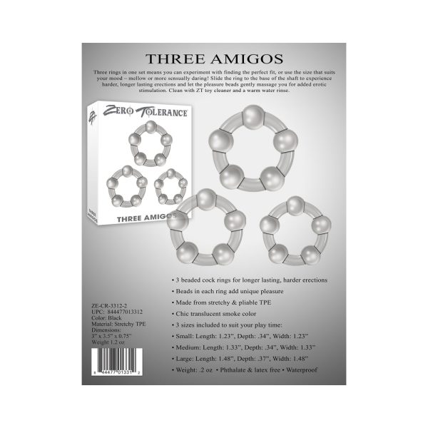 Zero Tolerance Three Amigos 3-Piece Cockring Set Clear - Image 7