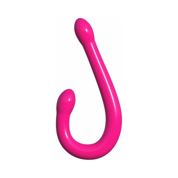 Classix Double Whammy 17.25 in. Flexible Dual-Ended Dildo Pink - Image 4