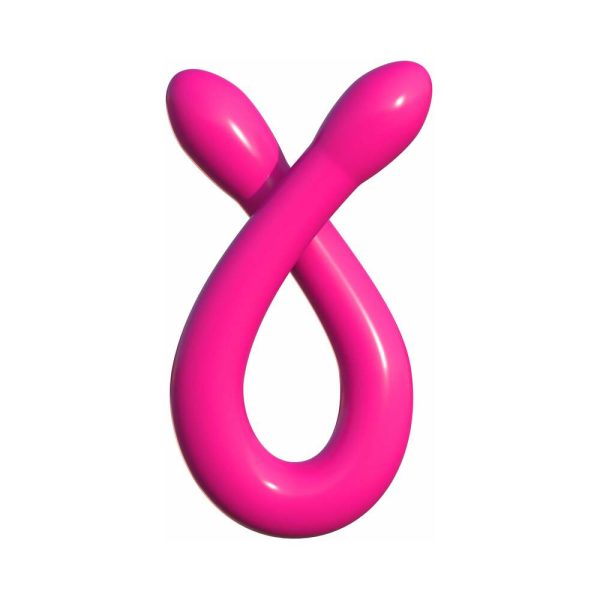 Classix Double Whammy 17.25 in. Flexible Dual-Ended Dildo Pink - Image 6