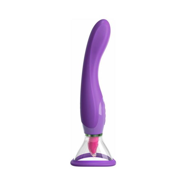 Fantasy For Her Her Ultimate Pleasure Dual-Ended Vibrator With Licking Suction Purple - Image 4