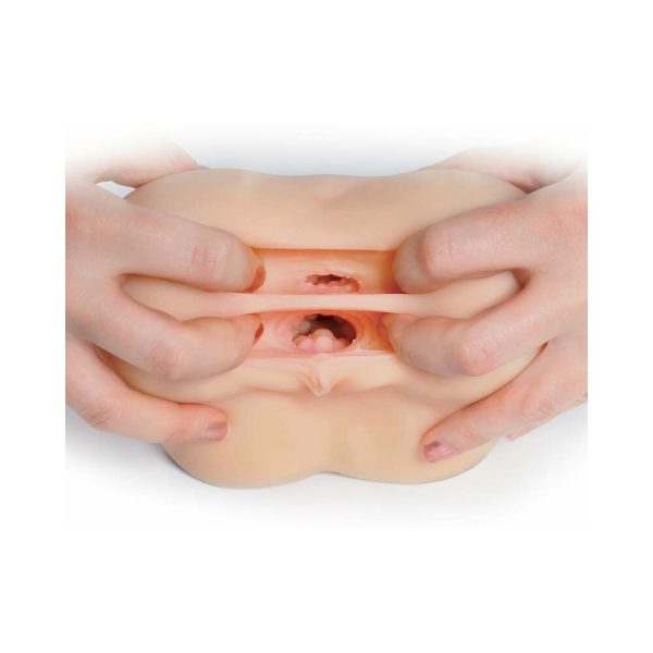 PDX Fuck Me Silly To Go Petite Fantasy Bubble Butt Dual Entry Stroker Beige - Image 6