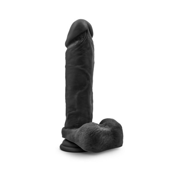 Au Naturel Bold Massive 9 in. Posable Dual Density Dildo with Balls Black - Image 2