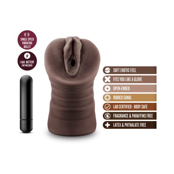 Hot Chocolate Brianna Vagina Stroker with Bullet Vibrator Brown - Image 5