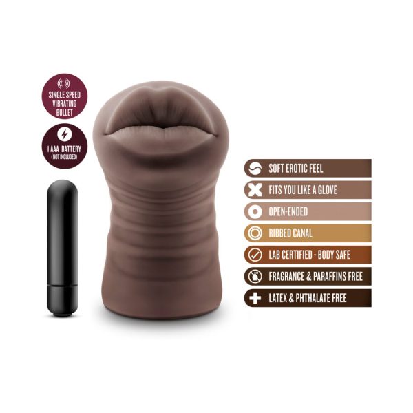 Hot Chocolate Renee Oral Stroker with Bullet Vibrator Brown - Image 5