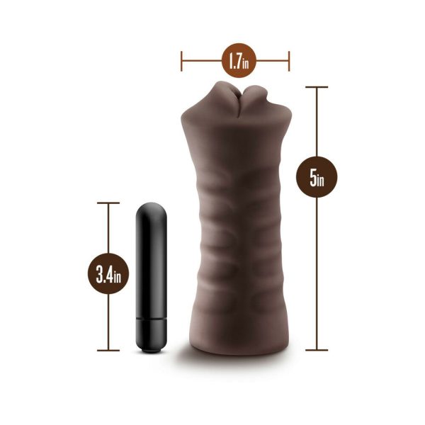 Hot Chocolate Renee Oral Stroker with Bullet Vibrator Brown - Image 6