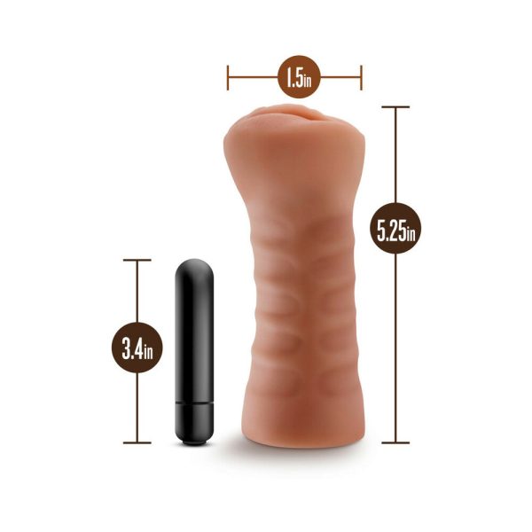 M for Men Sofia Vagina Stroker with Bullet Vibrator Tan - Image 7