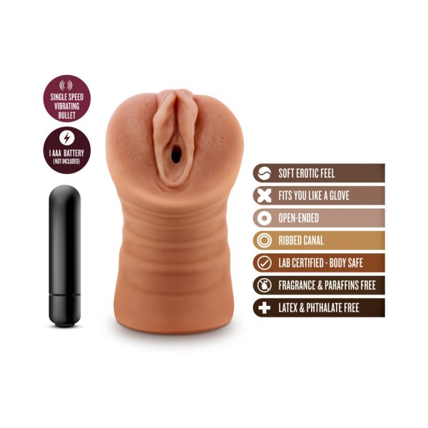 M for Men Julieta Vagina Stroker with Bullet Vibrator Tan - Image 6