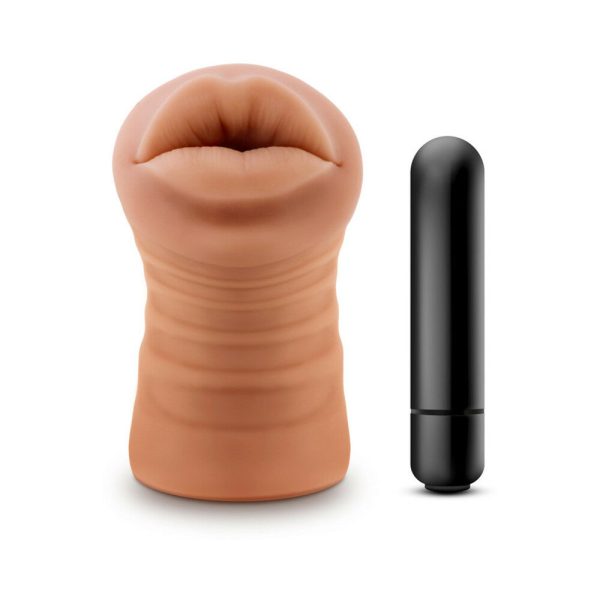 M for Men Isabella Oral Stroker with Bullet Vibrator Tan - Image 2