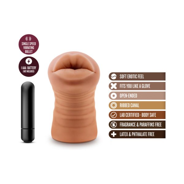 M for Men Isabella Oral Stroker with Bullet Vibrator Tan - Image 6