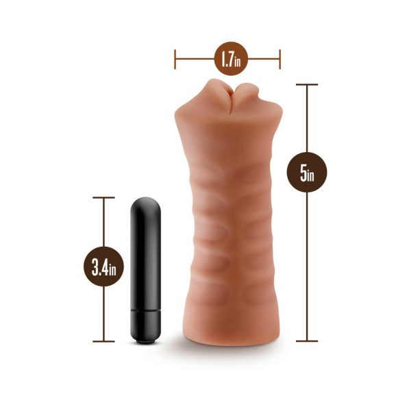 M for Men Isabella Oral Stroker with Bullet Vibrator Tan - Image 7