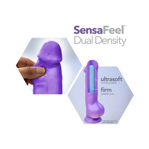 Neo Elite 7.5 in. Silicone Dual Density Dildo Neon Blue - Image 8