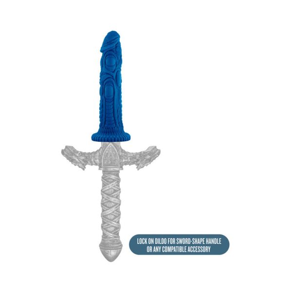 The Realm Draken 7.5 in. Silicone Lock On Fantasy Dildo Blue - Image 6
