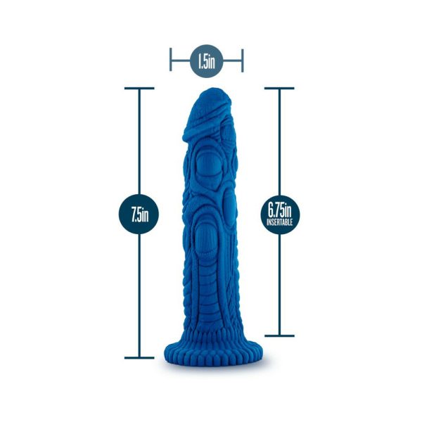 The Realm Draken 7.5 in. Silicone Lock On Fantasy Dildo Blue - Image 7