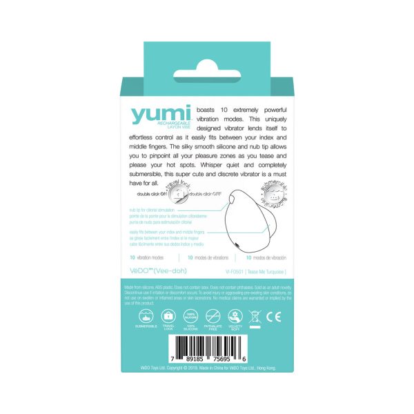 VeDO Yumi Rechargeable Finger Vibe - Tease Me Turquoise - Image 8