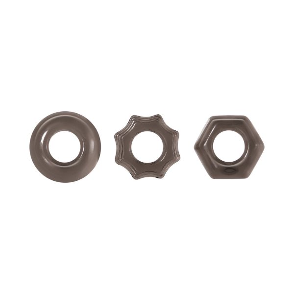 Zero Tolerance Triple Thick 3-Piece Cockring Set Smoke - Image 2