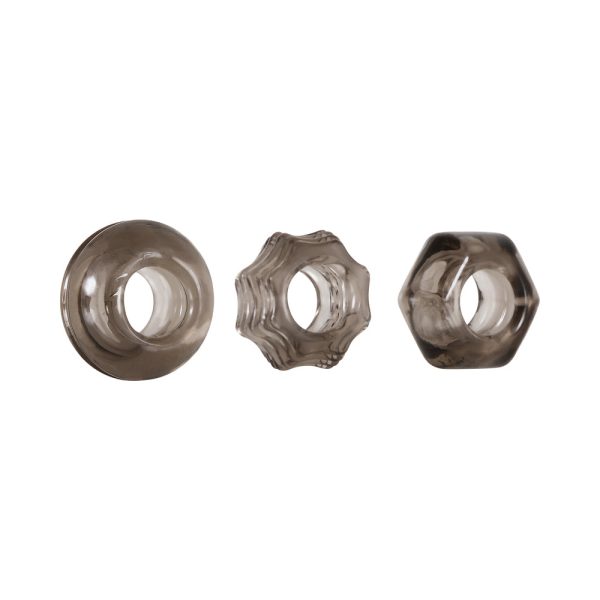 Zero Tolerance Triple Thick 3-Piece Cockring Set Smoke - Image 3
