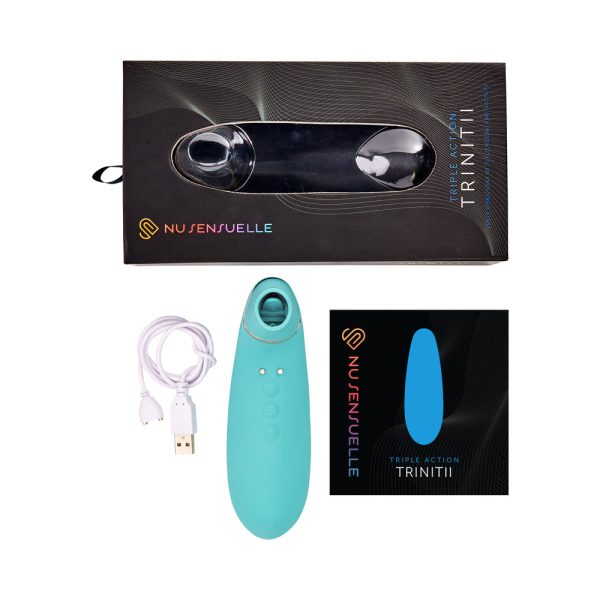 Nu Sensuelle Trinitii 3-in-1 Suction Tongue Vibe Electric Blue - Image 5