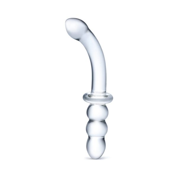 Glas 8 in. Ribbed G-Spot Glass Dildo - Image 2