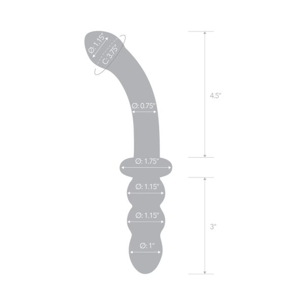 Glas 8 in. Ribbed G-Spot Glass Dildo - Image 7