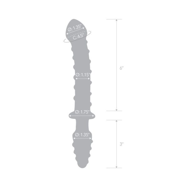 Glas 10 in. Mr. Swirly Double Ended Glass Dildo & Butt Plug - Image 7