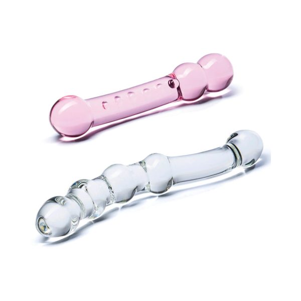 Glas 2-Piece Double Pleasure Glass Dildo Set - Image 3