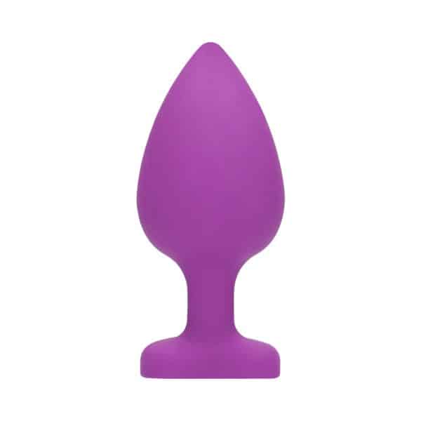 Ouch! Flexible Silicone Diamond Heart Butt Plug Purple Extra Large - Image 4