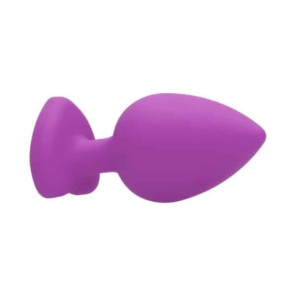 Ouch! Flexible Silicone Diamond Heart Butt Plug Purple Extra Large - Image 6