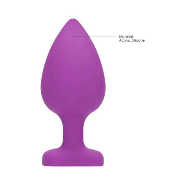 Ouch! Flexible Silicone Diamond Heart Butt Plug Purple Extra Large - Image 9