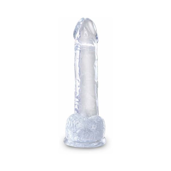 King Cock Clear 7 in. Cock With Balls Realistic Suction Cup Dildo - Image 3