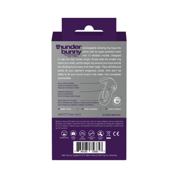 VeDo Thunder Bunny Rechargeable Dual C Ring Purple - Image 8
