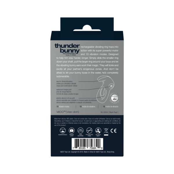 VeDo Thunder Bunny Rechargeable Dual Cockring Black - Image 8