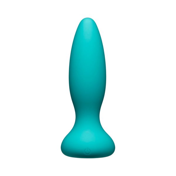 A-Play Vibe Adventurous Rechargeable Silicone Anal Plug with Remote Teal - Image 2