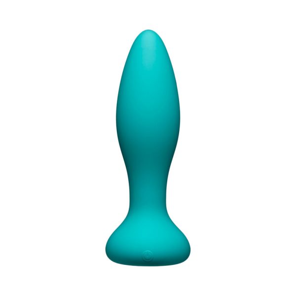 A-Play Vibe Experienced Rechargeable Silicone Anal Plug with Remote Teal - Image 2