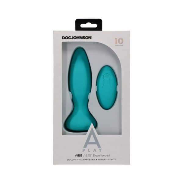 A-Play Vibe Experienced Rechargeable Silicone Anal Plug with Remote Teal - Image 7