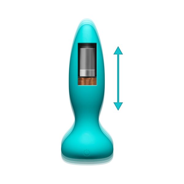 A-Play Thrust Adventurous Rechargeable Silicone Anal Plug with Remote Teal - Image 5