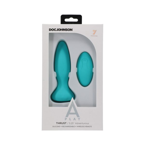 A-Play Thrust Adventurous Rechargeable Silicone Anal Plug with Remote Teal - Image 8