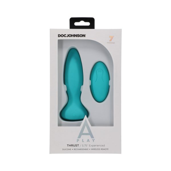 A-Play Thrust Experienced Rechargeable Silicone Anal Plug with Remote Teal - Image 8
