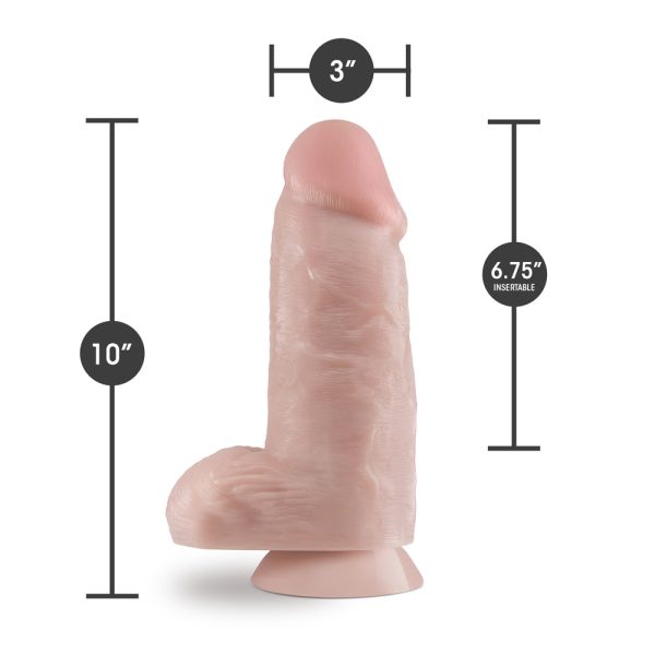 Dr. Skin Dr. Chubbs Realistic 10 in. Dildo with Balls Beige - Image 3