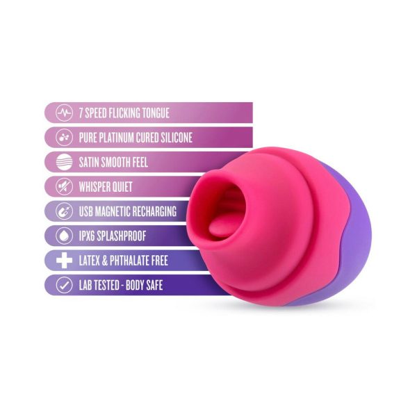 Aria Flutter Tongue Rechargeable Silicone Flicking Vibrator Purple - Image 5